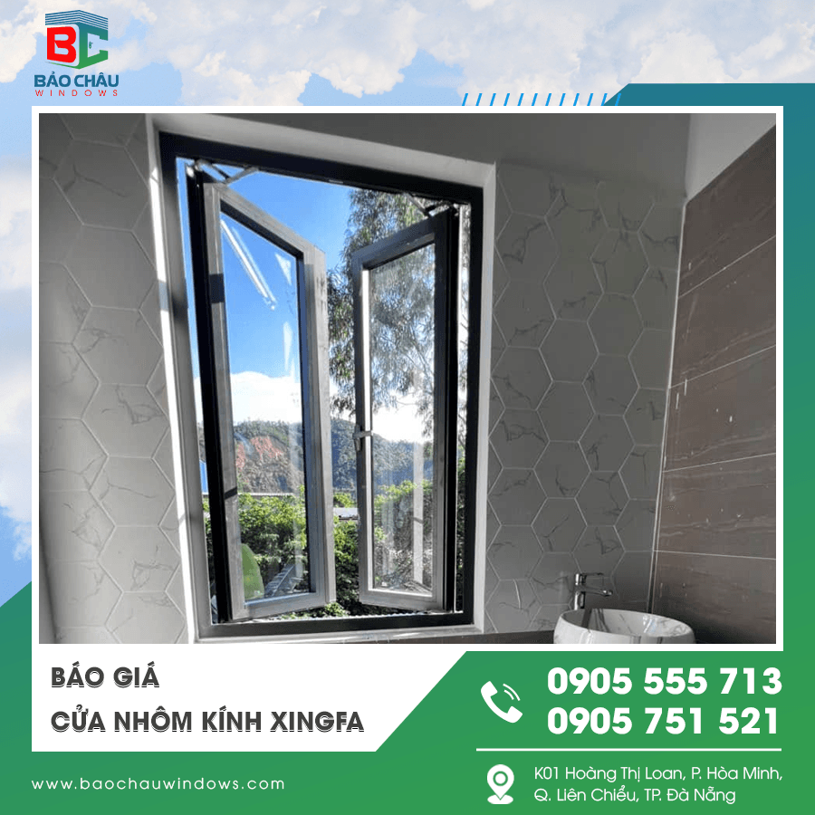 Cửa nhôm kính Xingfa 2 cánh hệ 93 Cửa nhôm kính Xingfa 2 cánh hệ 93
