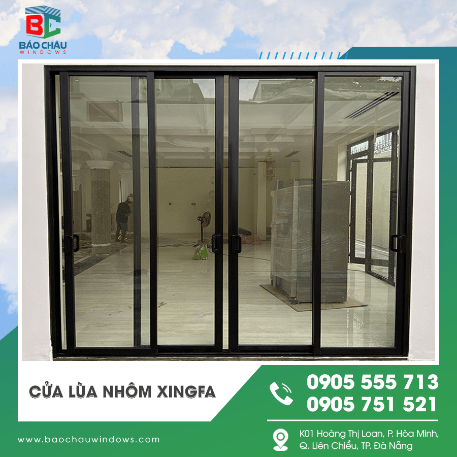 Cửa lùa nhôm Xingfa sang trọng Cửa lùa nhôm Xingfa sang trọng