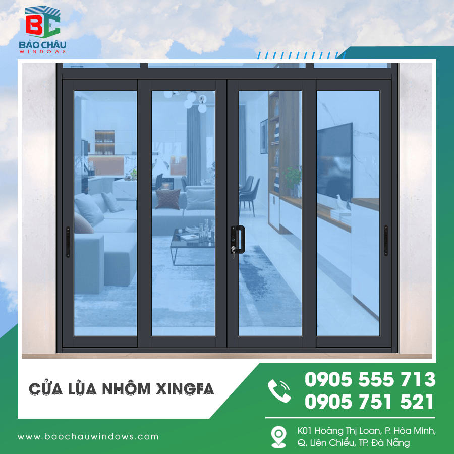 Mẫu cửa lùa nhôm Xingfa kính cường lực cao cấp Mẫu cửa lùa nhôm Xingfa kính cường lực cao cấp