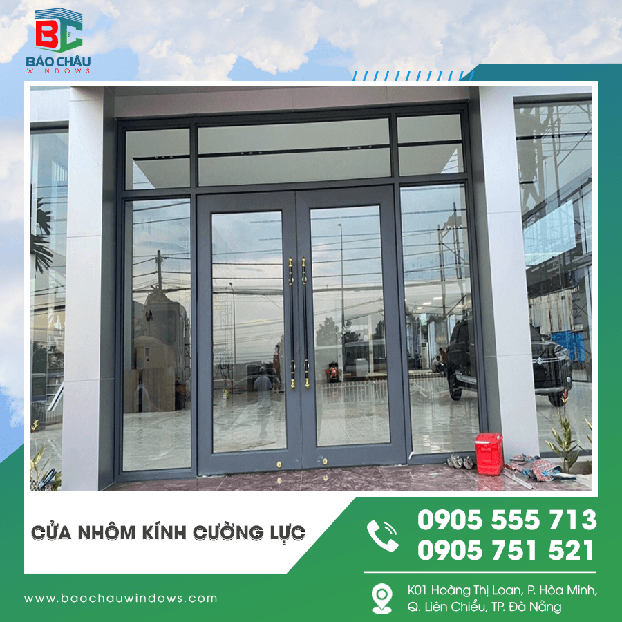 Cửa nhôm kính cường lực dùng cho nhà phố Cửa nhôm kính cường lực dùng cho nhà phố