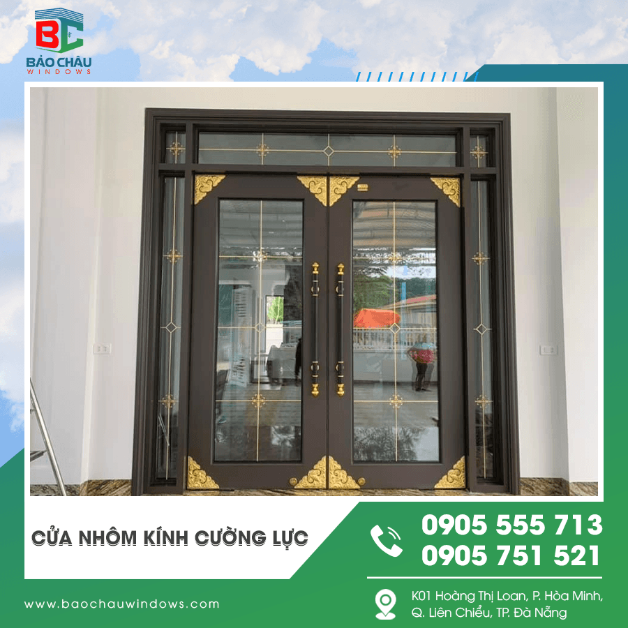 Mẫu cửa nhôm kính cường lực phòng khách hiện đại Mẫu cửa nhôm kính cường lực phòng khách hiện đại