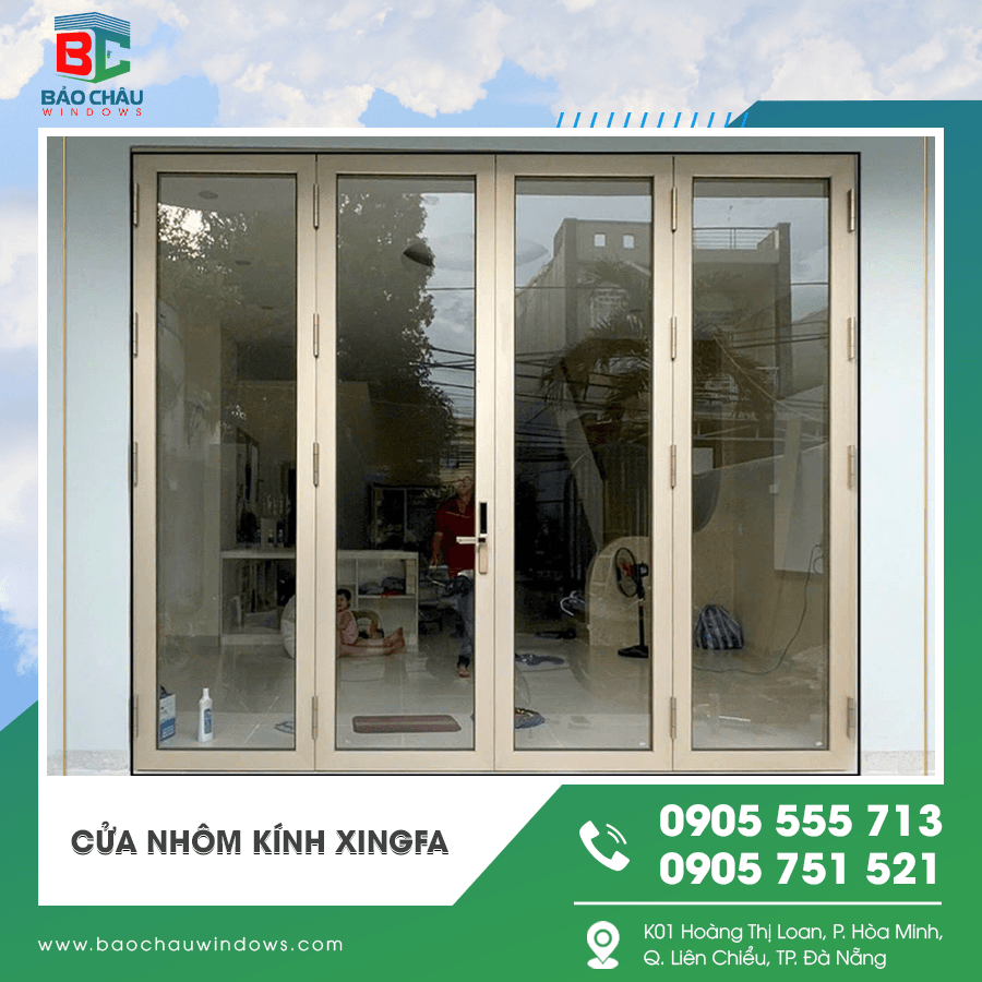 Cửa nhôm kính Xingfa kính cường lực an toàn Cửa nhôm kính Xingfa kính cường lực an toàn