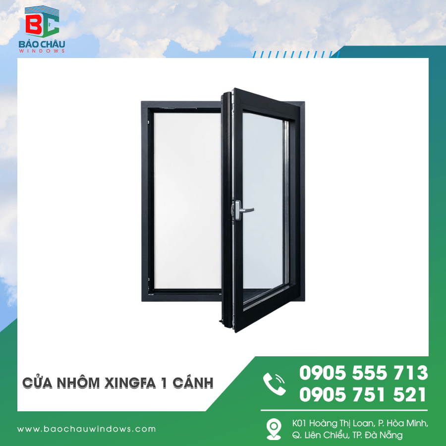 Mẫu cửa sổ nhôm Xingfa 1 cánh Mẫu cửa sổ nhôm Xingfa 1 cánh