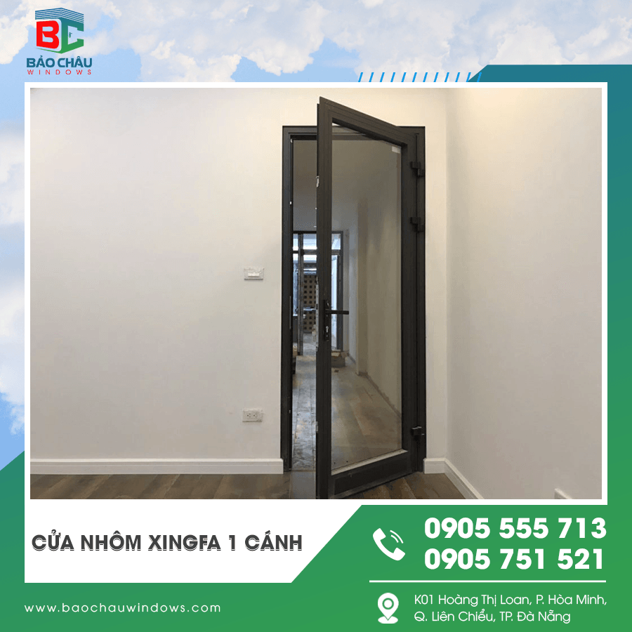 Thi công lắp đặt cửa nhôm Xingfa 1 cánh thực tế Thi công lắp đặt cửa nhôm Xingfa 1 cánh thực tế