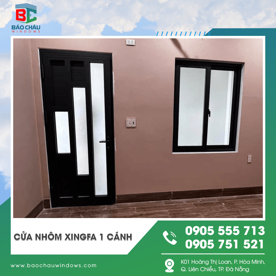 Cửa nhôm Xingfa 1 cánh dùng cho phòng ngủ Cửa nhôm Xingfa 1 cánh dùng cho phòng ngủ