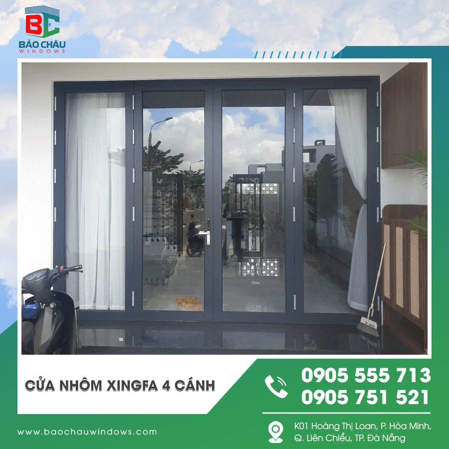 Cửa nhôm Xingfa 4 cánh chính hãng Cửa nhôm Xingfa 4 cánh chính hãng