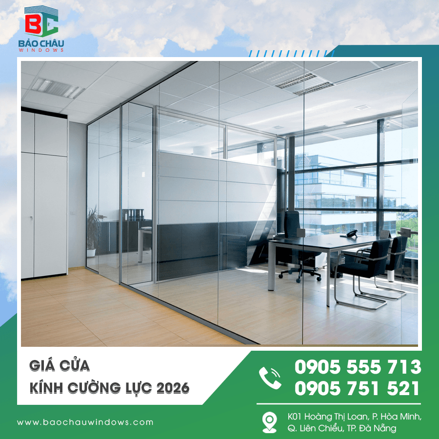 Cửa kính cường lực cho văn phòng Cửa kính cường lực cho văn phòng
