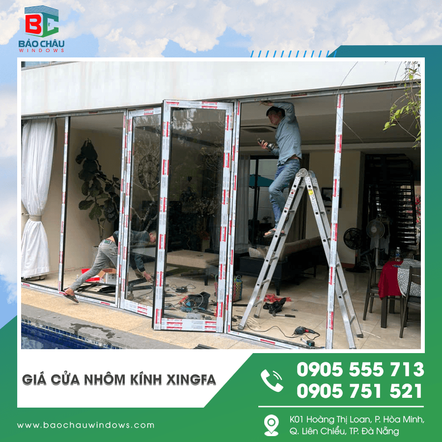 Thi công lắp đặt cửa nhôm kính Xingfa thực tế Thi công lắp đặt cửa nhôm kính Xingfa thực tế