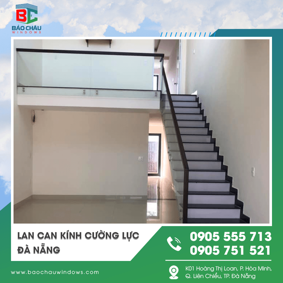 Lan can kính cường lực Đà Nẵng kính 10 ly an toàn Lan can kính cường lực Đà Nẵng kính 10 ly an toàn