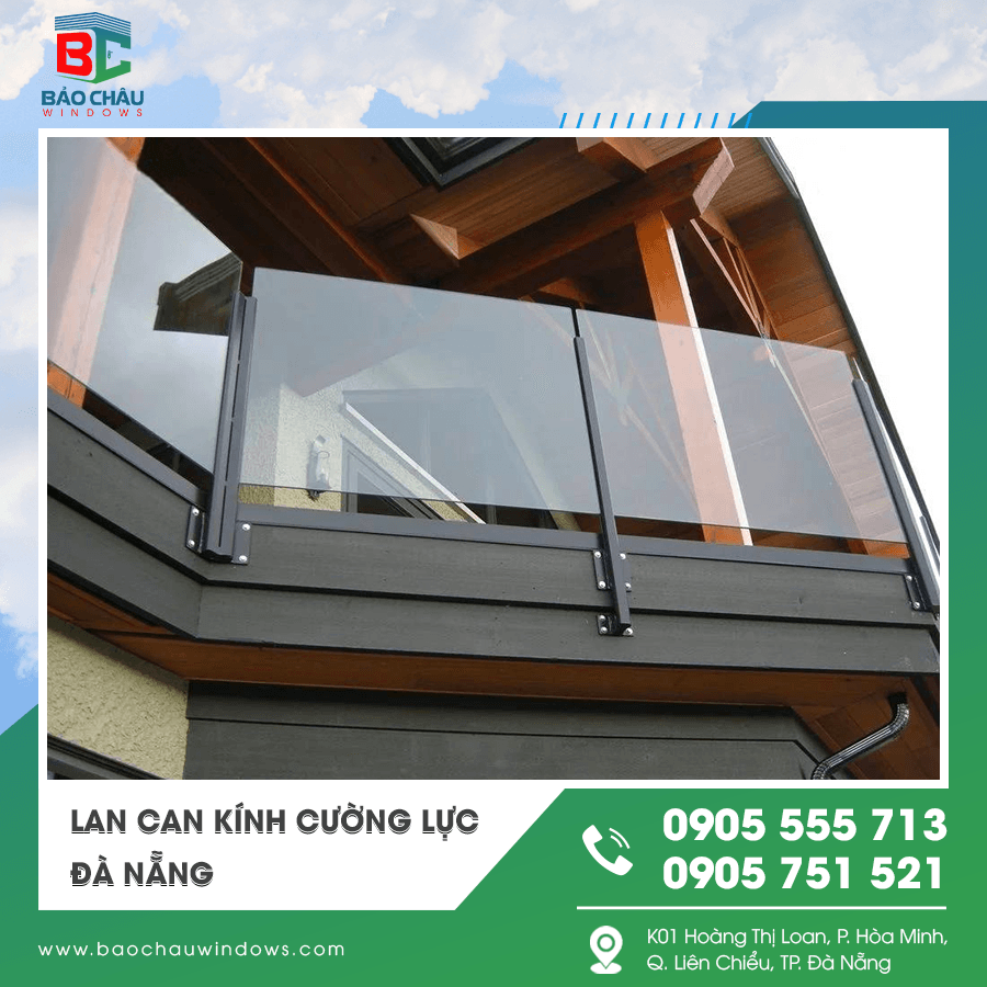 Mẫu lan can kính cường lực Đà Nẵng ban công đẹp Mẫu lan can kính cường lực Đà Nẵng ban công đẹp