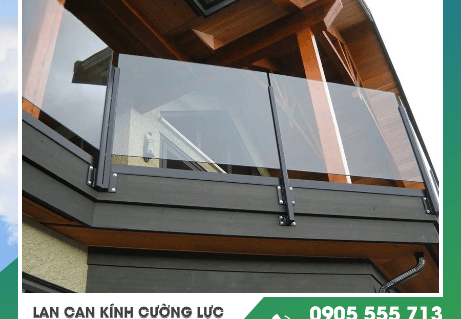 Lan can kính cường lực Đà Nẵng hiện đại, an toàn và nâng tầm thẩm mỹ công trình